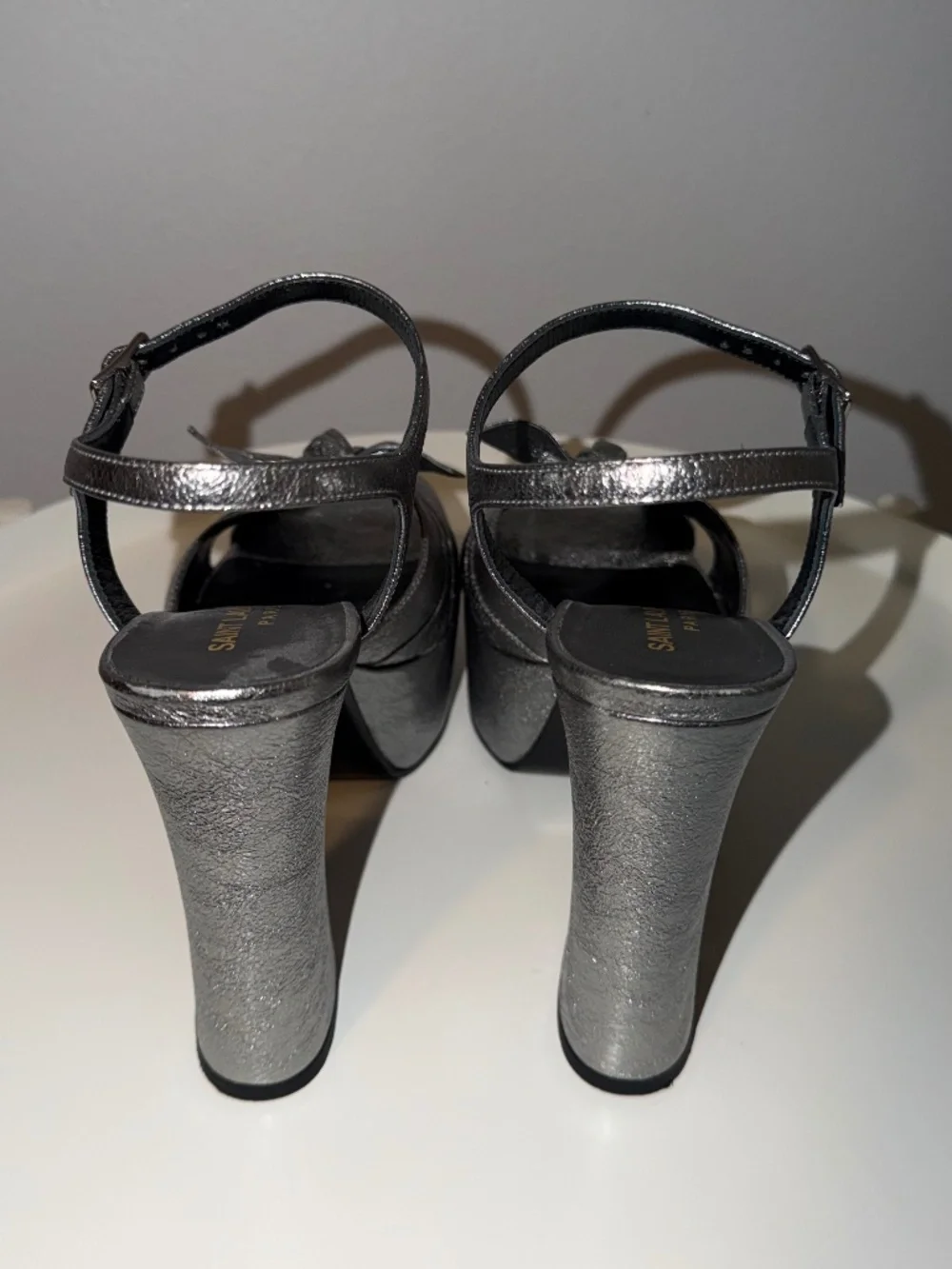 Saint Laurent Silver Candy Platform Sandals